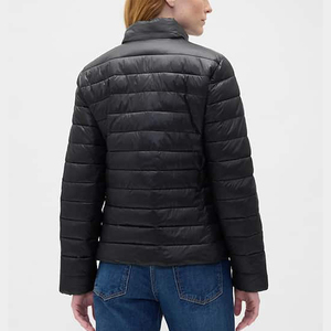 Custom Women's Lightweight Bubble Black Puffer Jacket <b>Winter</b> <b>Quilted</b> Nylon Coat Custom Logo Fashion Outerwear - Product Image 6