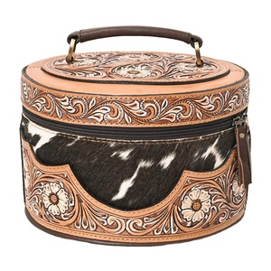Boho Western personnalisé fait à la main en cuir véritable gland fermeture éclair écologique vanity Case voyage maquillage organisateur pour les femmes automne - Product Image 1