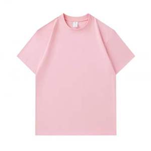เสื้อยืดคอตตอนถักแบบยูนิเซ็กซ์ 100% ทรงหลวม สีพื้น  รับสกรีนโลโก้ด้านหน้า คุณภาพสูง ไซส์สั่งทำได้ S-5XL - Product Image 1