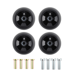 Kit di 4 Ruote Regolatrici AM125172 in Acciaio Inox e Gomma per Piattaforma di Taglio, Compatibile con Tosaerba Serie 200 240 245 260 265 285 - Product Image 1