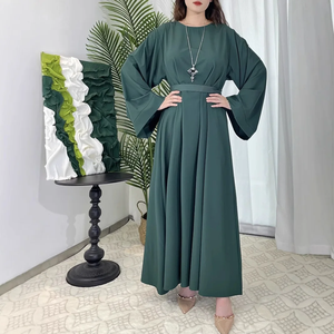 Nuevo Vestido Abaya Informal Holgado de Gasa para Mujer, 100% Algodón, Largo, de Manga Larga, Estilo de Oriente Medio, Moda Islámica - Product Image 4