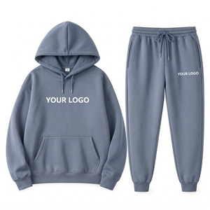 Ensemble de vêtements de sport légers pour hommes personnalisés, en polyester tricoté, avec sweat à capuche et pantalon de jogging, respirant, décontracté, streetwear - Product Image 3
