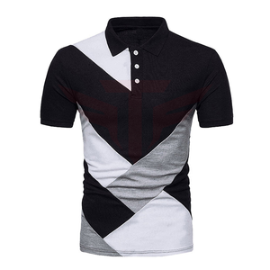 Polo à manches courtes pour hommes, col boutonné, couleur unie, haut décontracté, noir, blanc, gris - Product Image 5