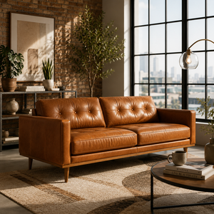 Vietnam Factory Contemporary Leather <b>Sofa</b> Two Seater Modern Style Durable Stylish Eco-Friendly Workshop School - Product Image 2