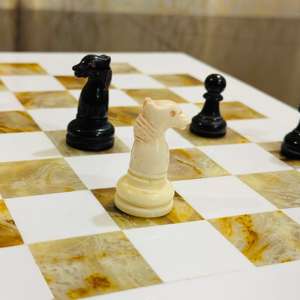 Échiquier en bois et résine écologique, jeu d'intérieur pour enfants et adolescents, utilisation hiver/été, jeu d'échecs pour 4 joueurs - Product Image 2