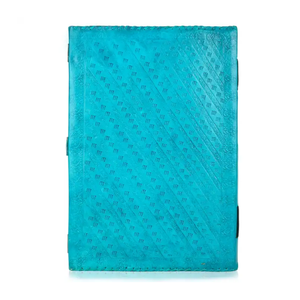 Carnet A5 en cuir bleu océan, cousu main, avec sept chakras gravés, fait main, avec pierres semi-précieuses, 120 feuilles, écologique, idéal comme cadeau - Product Image 3