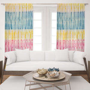 Rideau en coton imprimé tie-dye teint à la main, style bohème, pour chambre d'hôtes de complexe hôtelier, vente en gros Inde - Product Image 1