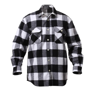 Wholesale Plus Size Men's 100% Cotton Checkered Long Sleeve Casual Flannel Shirts with <b>Covered</b> <b>Button</b> Closure and Loose Fit - Product Image 2