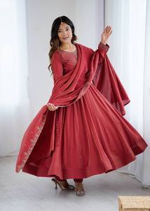 Salwar de Seda Chanderi Romana Pura para Mujer, Estilo Tradicional, Corte Regular, Largo hasta el Suelo, para Todas las Temporadas, Bodas, Fiestas y Eventos, de Secado Rápido - Product Image 4