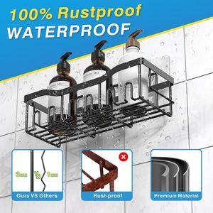 Set di 5 Organizzatori Angolari per Bagno in Acciaio Inox Antiruggine, Scaffali di Grande Capacità Senza Foratura per Stoccaggio in Bagno - Product Image 4