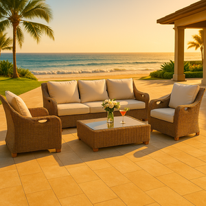 Conjunto de Muebles de Ratán Resistentes para Exteriores, Sofá y Sillas Elegantes para Patio, Terraza y Jardín - Product Image 3