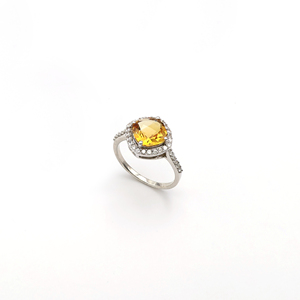 Anillo de Citrino Real con Corte Cojín de 8MM, Elegante Joyería de Moda con Piedras Preciosas para Mujer, Ideal para Fiestas y Uso Diario - Product Image 2