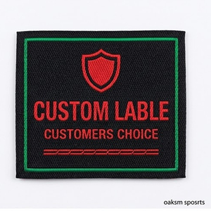 Etiquetas tejidas personalizadas con logo a precio de fábrica, etiquetas de cuello de tela premium con pliegue en bisel, etiquetas principales para prendas con lazo para colgar, venta al por mayor - Product Image 3