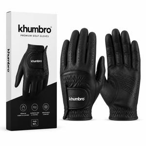 Premium Grey Cabretta Leather Golf <b>Gloves</b> for Men Custom Logo Breathable Anti-Slip Grip All-Weather Professional Golf <b>Glove</b> - Product Image 3