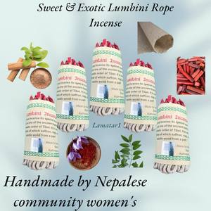 Juego de incienso de cuerda Tashi y Lumbini de hierba de limón natural hecho a mano en Nepal de 3 inciensos aromáticos de excelente fragancia para aliviar el estrés - Product Image 6