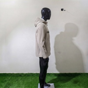 Mens Waterproof Soft Shell Hiking Jacket Stand Collar Canvas Print Full <b>Zip</b> <b>Hooded</b> Outdoor Sportswear - Product Image 3