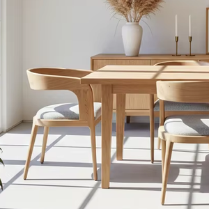 Silla de Comedor Diana para Exteriores, Fabricada en Madera de Teca Sólida con Cojín, Acabado Natural, Estilo Minimalista para una Vida Moderna e Industrial - Product Image 4