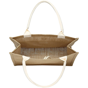 Durable Jute Canvas Laptop Bag with Padded Compartment and <b>Adjustable</b> Strap - Product Image 4