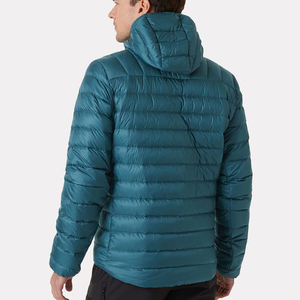 Veste d'hiver rembourrée en duvet de canard bleu pour homme, légère, chaude, en nylon, à capuche, avec logo personnalisé, veste d'extérieur - Product Image 4