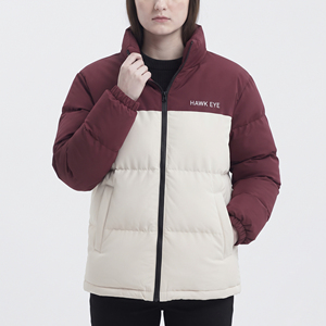 Manteau matelassé personnalisé pour femme, style color block, col montant, vêtement d'extérieur d'hiver - Product Image 4