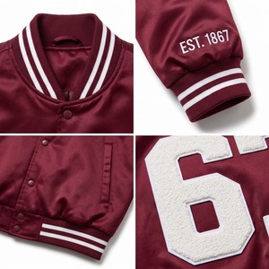 Chaqueta Bomber Varsity Impermeable para Hombre BLACKTHORN WORLD, Estilo Urbano, 440 Gramos, con Parches Bordados de Chenilla y Diseño de Patchwork - Product Image 3