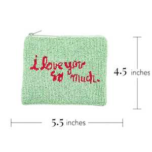 Portamonete con Perline, Borsetta con Cerniera '<span class=keywords><strong>Ti</strong></span> <span class=keywords><strong>Amo</strong></span> Molto' - Product Image 2