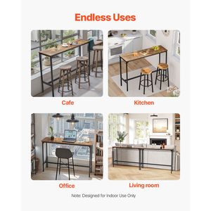 Table de bar pour la maison # # # # Structure Métallique Robuste # # # # Table haute de pub # # # # Étroit Long # # # # Cuisine/Salle à manger # # # # Comptoir à cocktails # # # # Bar - Product Image 3