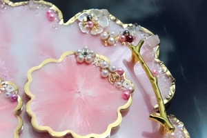 ถาดเรซิ่นตกแต่งหลากสี รูปทรงกลม ของตกแต่งบ้าน ถาดเรซิ่นคุณภาพสูง - Product Image 5