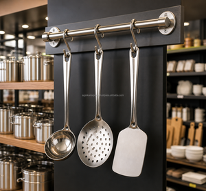 Heavy Duty Stainless Steel Utensil Set | Serving Spoon Ladle Turner Skimmer | Restaurant Kitchen <b>Tools</b> - Product Image 1