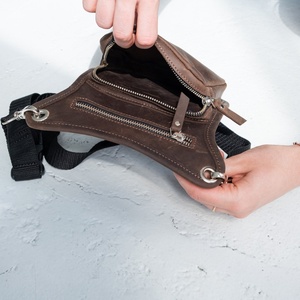 Men's Vintage Genuine Leather Waist Pack <b>Belt</b> LWB-0097 Drop Leg <b>Pouch</b> with Zipper Closure for Motorcycles - Product Image 6