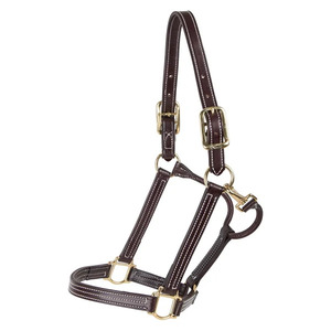 Harnais en cuir de cheval de qualité supérieure avec ferrures en laiton, collier équestre réglable pour le toilettage, l'écurie, la conduite et les concours hippiques - Product Image 2