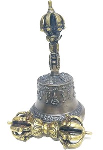 Instrument de musique rituelle bouddhiste en bronze avec motif gravé - Cadeau et artisanat Asthamangal - Product Image 2