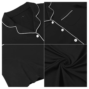 New Womens Nightgown Sleep Shirt Dress Satin Short Sleeve Breathable Letter Graphic <b>Spaghetti</b> <b>Strap</b> Sleepwear with Pocket - Product Image 5