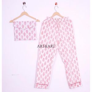 Pijamas de algodón con estampado floral rosa para mujer, ropa de dormir suave, conjuntos de pijamas, regalo perfecto de Navidad para mujer - Product Image 3