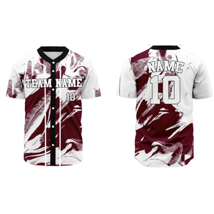 Dernier modèle de maillot de baseball personnalisé par sublimation, manches courtes, col en V, tissu léger, doux, respirant, confortable, unisexe - Product Image 5