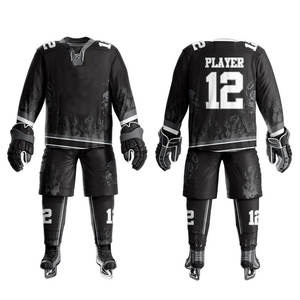 Unisex Ice Hockey Uniform High Quality Stitching Jersey Pants Set For Competitive Play And Practice - Product Image 1