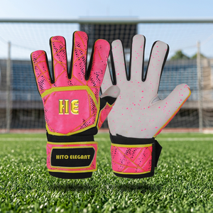 New Design Professional Pink Soccer Goalkeeper <b>Gloves</b> <b>Latex</b> with Finger Protection <b>Latex</b> Strap Negative Cut - Product Image 2