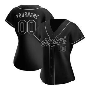 Camisetas de Béisbol Auténticas Personalizadas en Negro y Negro-Gris a Precios Accesibles - Ropa Deportiva Premium al Por Mayor - Product Image 2