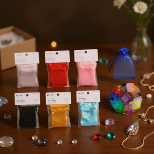 Sacchetti regalo in organza Ilan 13x18cm colori assortiti per confezionamento gioielli - Product Image 2