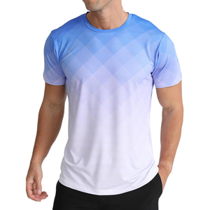 Camiseta Deportiva de Manga Corta para Hombre, Cuello Redondo, a Rayas, de Secado Rápido, Ajustada, de Poliéster Tejido, Largo Regular, con Estampado Amarillo y Verde - Product Image 6