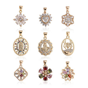 Lab Grown Gemstone Teardrop Heart Star Charm Pendant Gold Wholesale Set - Product Image 3