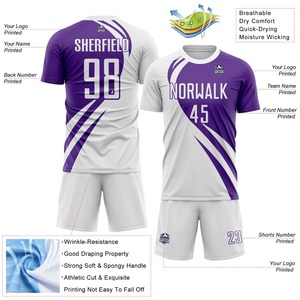 Conjunto de camiseta y pantalones cortos de fútbol para hombre, transpirable, de secado rápido, para equipo deportivo. - Product Image 4