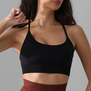 Top de Yoga, Sujetador Deportivo Transpirable para Gimnasio, Ropa Deportiva, Conjunto de Yoga con Cintura Alta Cruzada - Product Image 1