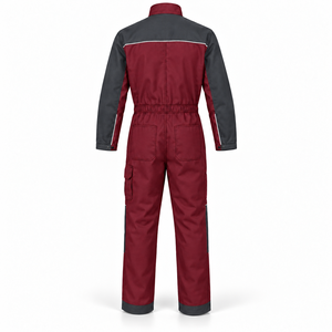 Overol de Trabajo con Logotipo Personalizado y Ribete Reflectante, Overol Industrial de Dos Tonos para Hombre, Cuello Alto, Bolsillos Tipo Cargo, Cintura Elástica, para Reparaciones - Product Image 3
