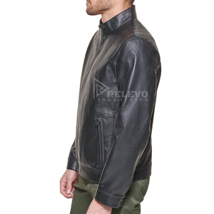 Casual <b>Men</b> Leather <b>Jacket</b> <b>Lightweight</b> Leather Stylish Outerwear Ideal <b>For</b> Daily Wear Riding And Street Fashion Style - Product Image 4