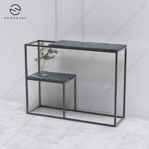 Minimalist <b>Marble</b> <b>Console</b> <b>Table</b> With Metal Frame Modern Entryway Living Room Furniture Stable Design - Product Image 3