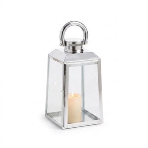 Portavelas de cristal acanalado con soporte para velas tipo pilar, hecho a mano con alta calidad en Brasscity Moradabad, para el hogar, jardín o patio. - Product Image 2