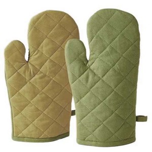 STALWART IMPEX Gants de four en coton tricoté imprimé violet, isolation thermique, couleur unie, design cousu, lavage à la main uniquement, écologiques - Product Image 1