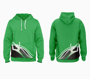 Sweat-shirt à capuche sportif pour homme, imprimé par sublimation, vert, avec poche - Product Image 1