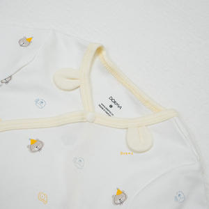 Chemise kimono unisexe pour bébé, style mignon, manches courtes, col rond, bouton unique, imprimé dessin animé, coton biologique respirant, 4 saisons ALB12 - Product Image 5